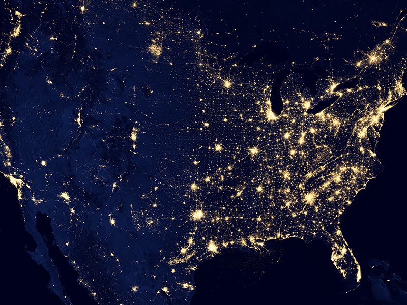 Satellite View of USA at Night Satellite View of USA at Night